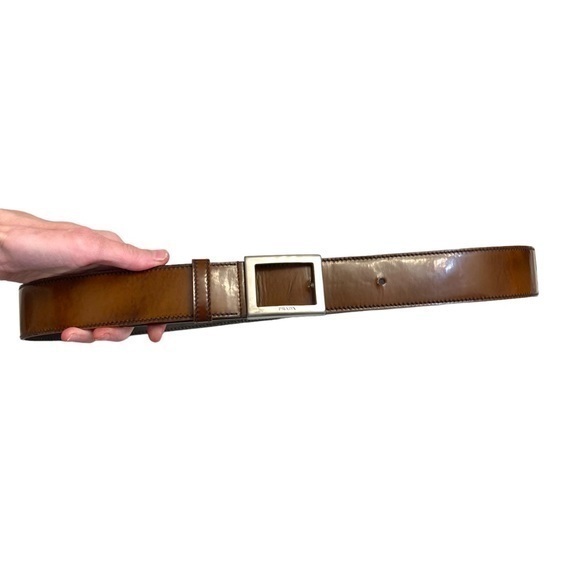 Prada vintage brown leather mens belt 38-95